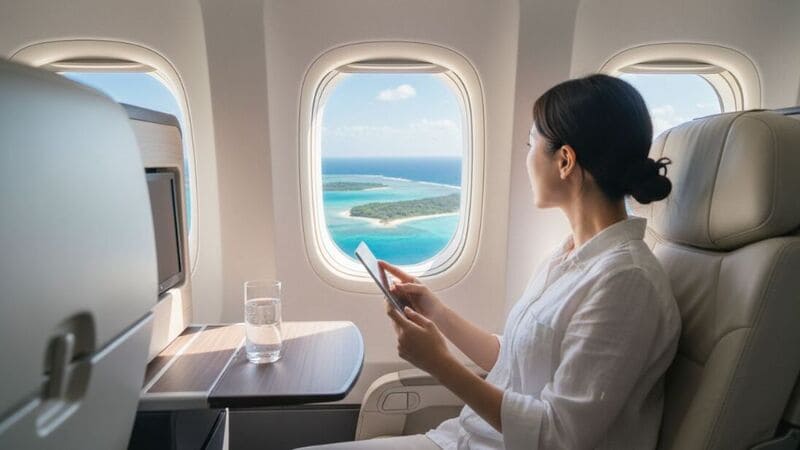 沖縄へ向かう機内